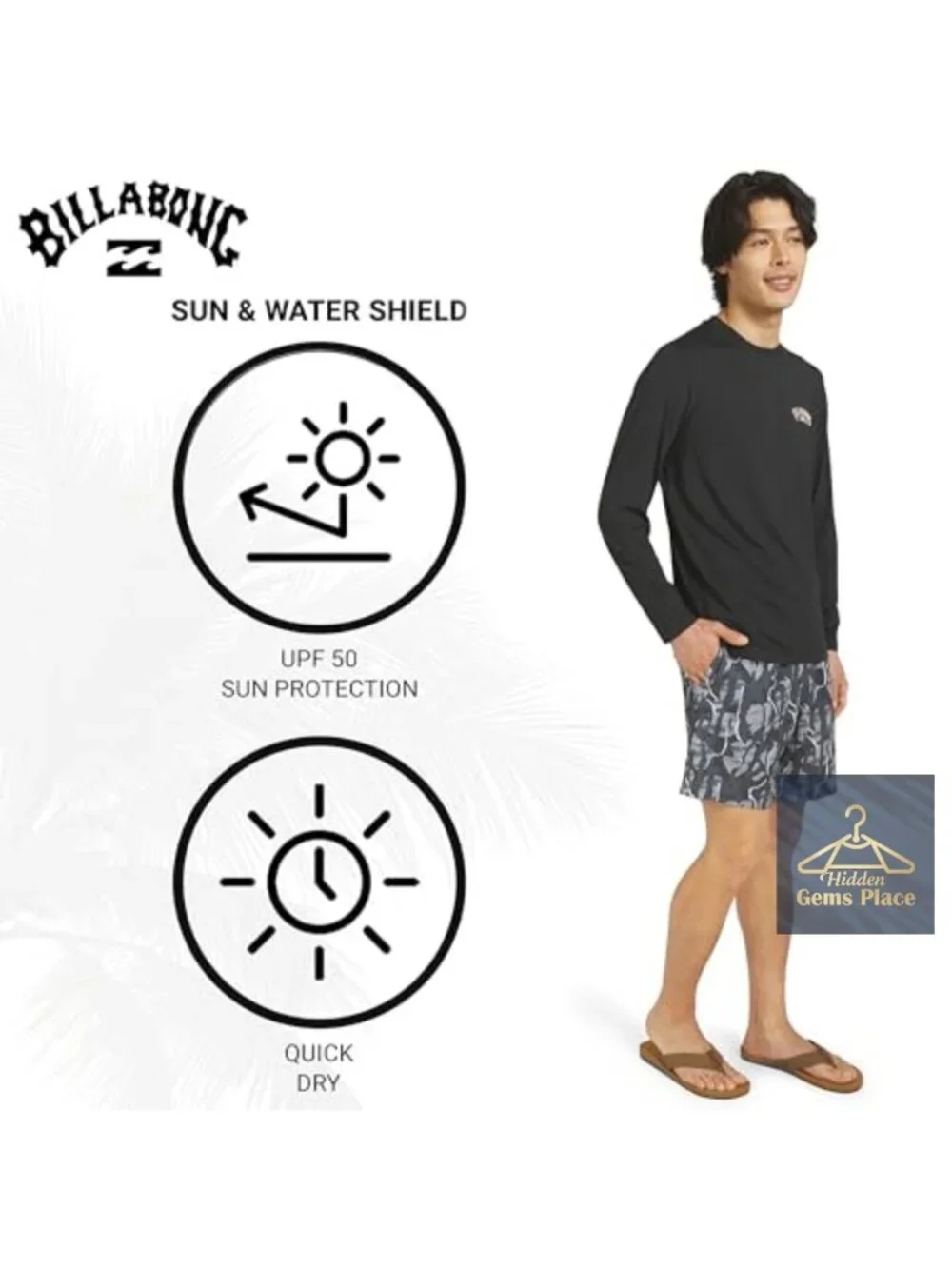 UPF 50 Long Sleeve Rash Guard Shirt for Men, 4-Way Stretch Polyester Spandex